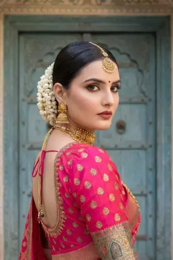 Pink Color Printed Pallu With Body Print Jacquard Weaving Border Dola Silk Saree