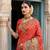 Red Color Printed Pallu With Body Print Jacquard Weaving Border Dola Silk Saree