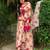 Cream embroidered faux georgette kurta palazzo set with dupatta