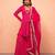 Rani pink jacquard chanderi kurta sharara set with net dupatta