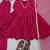 Rani pink jacquard chanderi kurta sharara set with net dupatta