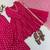 Rani pink jacquard chanderi kurta sharara set with net dupatta