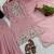 Pink pure gmy silk blend embroidered kurta set with bottom & dupatta