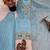 Sky blue pure gmy silk blend embroidered kurta set with bottom & dupatta