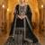 Black georgette sequin embroidered kurta palazzo set with dupatta