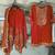 Orange georgette sequin embroidered kurta palazzo set with dupatta