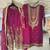 Purple georgette sequin embroidered kurta palazzo set with dupatta