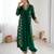 Green pure georgette floral embroidered kurta with afghani bottom set