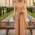 Cream butterfly net embroidered top palazzo set with dupatta