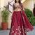 Mesmerizing Rich Maroon Dori, Zari, and Sequins Embroidered Rangoli Silk Indian Ethnic lehenga