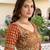 Catching Rust Orange Dori, Zari, and Sequins Embroidered Rangoli Silk mehendi ceremony wear lehenga