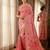 Onion pink linen cotton blend saree with floral print