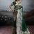 Dark green banarasi silk blend saree with rich gold zari weaving