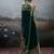 Dark green banarasi silk blend saree with rich gold zari weaving