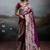 Wine purple banarasi silk blend saree with rich gold zari weaving