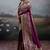 Wine purple banarasi silk blend saree with rich gold zari weaving