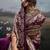 Wine purple banarasi silk blend saree with rich gold zari weaving