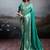 Turquoise banarasi silk blend saree with rich gold zari weaving