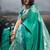 Turquoise banarasi silk blend saree with rich gold zari weaving