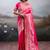 Gajri pink banarasi silk blend saree with rich gold zari weaving