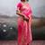 Gajri pink banarasi silk blend saree with rich gold zari weaving