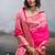 Gajri pink banarasi silk blend saree with rich gold zari weaving