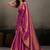 Onion pink linen silk blend saree with gold zari bootas and tassels