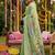 Mint green banarasi silk blend saree with multicolor meenakari peacock weaving