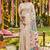 Off white banarasi silk blend saree with multicolor meenakari peacock weaving