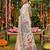 Off white banarasi silk blend saree with multicolor meenakari peacock weaving