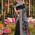Black banarasi silk blend saree with multicolor meenakari peacock weaving