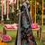 Black banarasi silk blend saree with multicolor meenakari peacock weaving