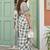 Off white linen cotton blend saree with geometric checkered patterns
