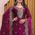 Women's new stylish trendy deep purple embroidered sharara suit set