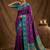 Purple  zari woven banarasi silk blend saree with blouse piece