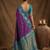 Purple  zari woven banarasi silk blend saree with blouse piece