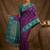 Purple  zari woven banarasi silk blend saree with blouse piece