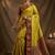 Mustard  zari woven banarasi silk blend saree with blouse piece
