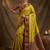 Mustard  zari woven banarasi silk blend saree with blouse piece