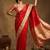 Red  zari woven banarasi silk blend saree with blouse piece