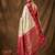 Cream  zari woven banarasi silk blend saree with blouse piece