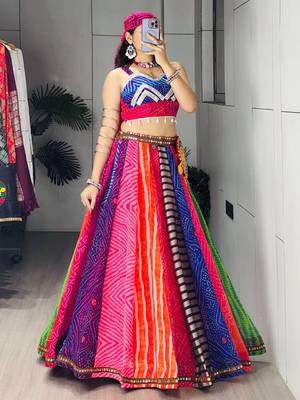 Multicolor Embroidered Faux Georgette party wear lehenga choli 3