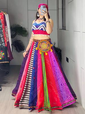 Multicolor Embroidered Faux Georgette party wear lehenga choli 4
