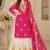 Pink fox georgette sharara suit with embroidered dupatta