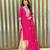 Pink fox georgette sharara suit with embroidered dupatta