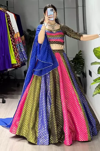 Multicolor SILK blend Embroidered  party wear lehenga choli