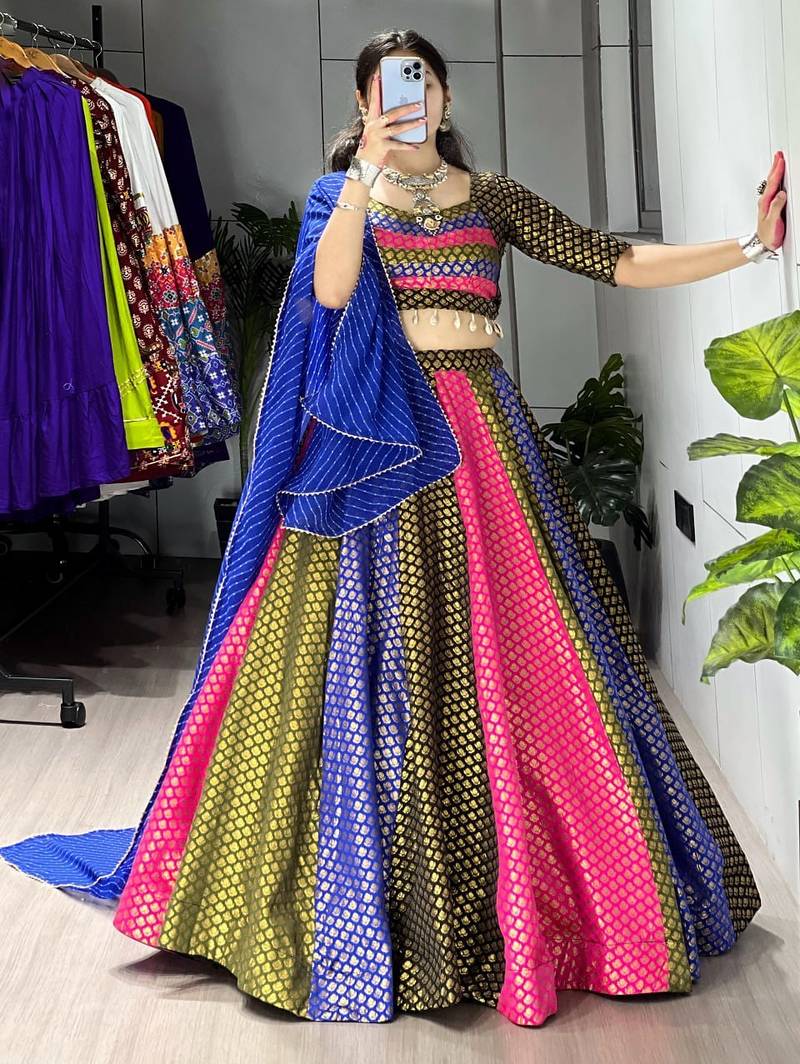 Multicolor SILK blend Embroidered  party wear lehenga choli