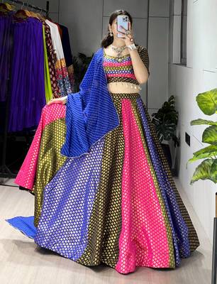 Multicolor SILK blend Embroidered  party wear lehenga choli 3