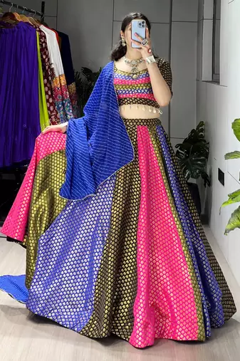 Multicolor SILK blend Embroidered  party wear lehenga choli