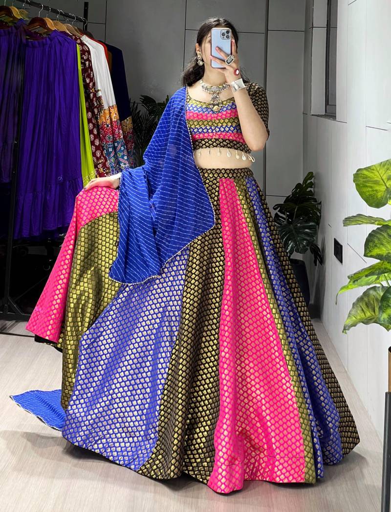 Multicolor SILK blend Embroidered  party wear lehenga choli